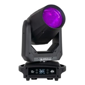 The next generation beam moving head powered by the brilliant 260W Philips® Platinum 12R LL MSD Discharge Lamp (6,000 hr.). Includes: 2 Prism FX, Frost Filter, Motorized Focus, 14 dichroic colors + white, 16 static GOBOs + open and a razor sharp 2-degree beam angle.  ADJ Vizi Beam 12RX Moving Light